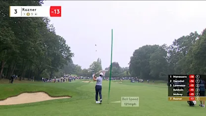 Antoine Rozner almost holes out with aggressive approach at the third ...