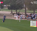 Christiaan Maas hits one close from the rough at the sixth