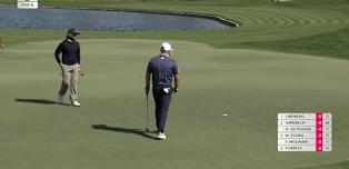 Tyrrell Hatton rolls it in from the fringe at the 5th