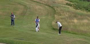 WATCH: Lionel Alexandre holes a chip for eagle at 10