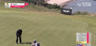 Patrick Reed's birdie putt at the fourth hole