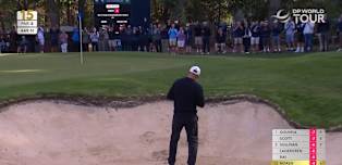 WATCH | Alex Noren chips in from plugged lie at 15th