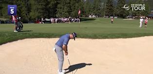 WATCH: Thriston Lawrence chips in to save par after bunker trouble at fifth
