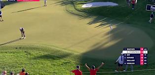 Matt Fitzpatrick makes long-range birdie putt at 16th