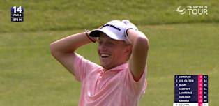 WATCH: Martin Couvra holes out for eagle at 14