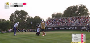 WATCH: Tyrrell Hatton chips in at the 15th!