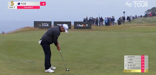 WATCH: Ryan Fox putts in from off the green at the fifth
