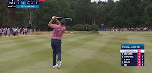 Pádraig Harrington eagles first to extend lead