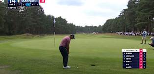 Pádraig Harrington shows great touch to get up and down for birdie at the 14th