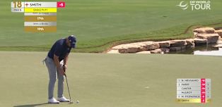 Jordan Smith eagles the 18th for 64