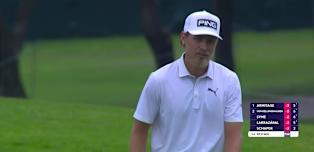 Kristoffer Reitan nearly holes out with approach to the 1st