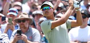WATCH: Min Woo Lee holes approach shot at tenth for eagle 