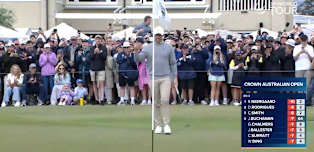 Rory McIlroy judges putt to perfection at the 12th