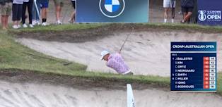 Michael Hollick holes tricky bunker shot