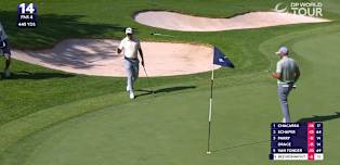 Christiaan Bezuidenhout chips in at the 14th