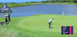 Ryan Gerard makes a long birdie at the 7th