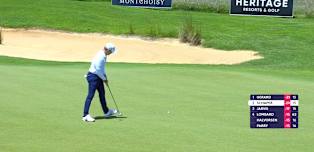 Schaper holes birdie putt at the 16th