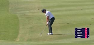 Nacho Elvira dials in close for birdie at the seventh