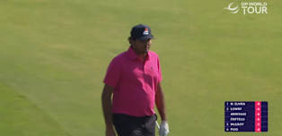 Eugenio Chacarra chips in for eagle at the fourth