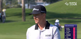 Daniel Hillier drains long birdie putt to join the lead