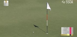 Viktor Hovland hits it in close at the fifth