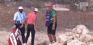 Joakim Lagergren's caddie earns his keep in rocky start to round two