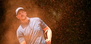 WATCH | Jacques Kruyswijk makes chip-in eagle from the sand at the second