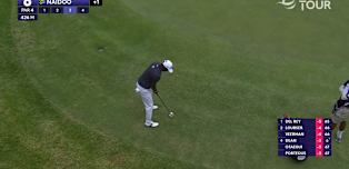 Dylan Naidoo lips out for birdie at six