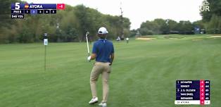 Angel Ayora sticks mud ball to close range at the fifth