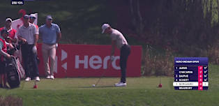 Niklas Nørgaard hits brilliant tee shot at the third to set up birdie