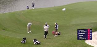 WATCH | Yanhan Zhou holes from off the green at the sixth