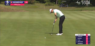 Bernd Wiesberger birdies the fifth for his third birdie of the day