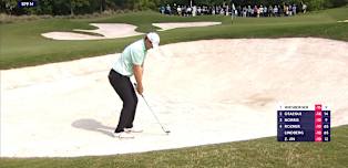 Bernd Wiesberger sets up birdie after brilliant bunker shot