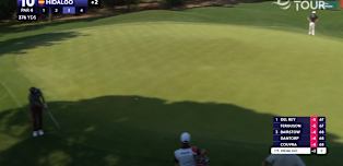 WATCH: Angel Hidalgo chips in for birdie at the tenth