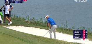 WATCH: Jesper Svensson shows good touch out of the sand to set up birdie
