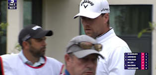 Mikael Lindberg goes close at the par 3 5th