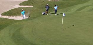 WATCH | Dan Bradbury holes out from a plugged lie at the sixth