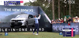 Michael Hollick produces brilliant tee-shot at the 17th