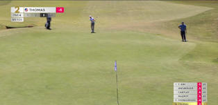 WATCH | Justin Thomas plays a vintage links shot at the second