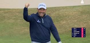 WATCH | David Howell holes a bunker shot on the sixth
