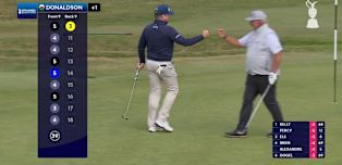 WATCH | Jamie Donaldson holes a monster eagle putt at the tenth