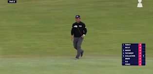 WATCH | KJ Choi holes a huge putt from off the second green