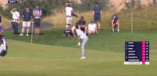 WATCH | Lucas Bjeregaard delights the home fans with an eagle at the 17th