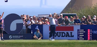 WATCH | Rasmus Højgaard drives the par-four fourth with a three wood