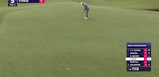 WATCH: Richard Sterne makes birdie putt from distance to take the lead