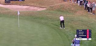 WATCH | Oliver Lindell chips in at the 17th