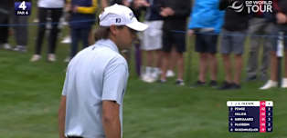 WATCH | Jacob Skov Olesen holes from off the green to take the lead