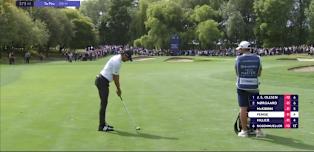 WATCH | Marco Penge inches from a hole-out eagle on the fifth 
