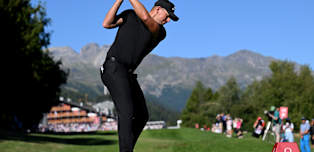 Past champions Rasmus Højgaard and Matt Wallace grouped with Harry Hall at Omega European Masters