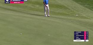Joel Girrbach gets into red figures with birdie at the fourth